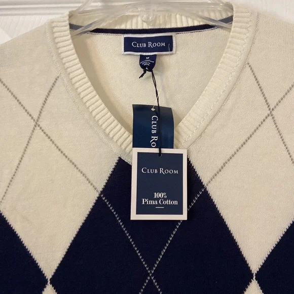 Club Room 100% Pima Cotton Sweater size M brand new with tag it so beautiful - Picture 2 of 8